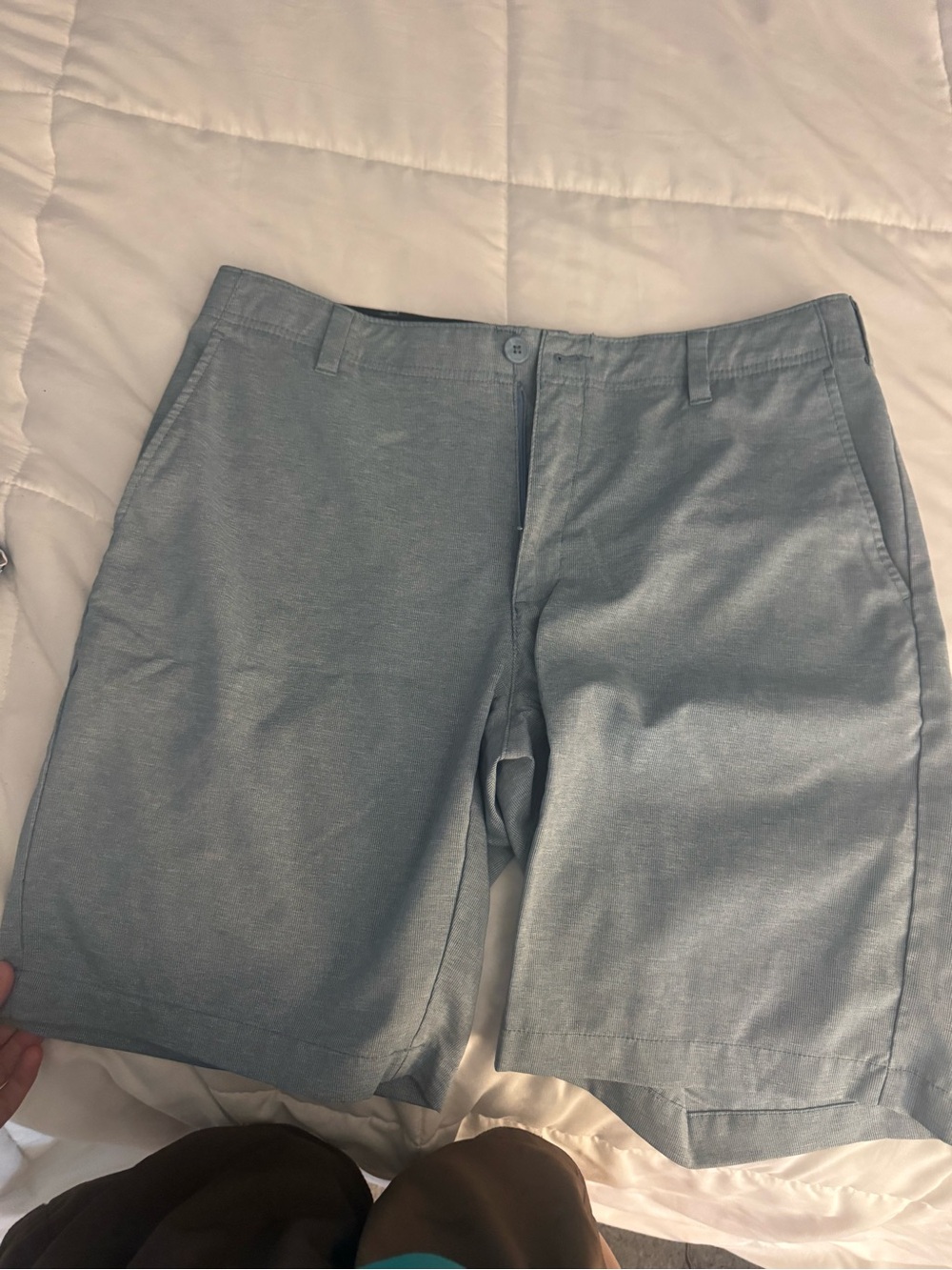 bcg Men's Light Blue Flat Front Shorts